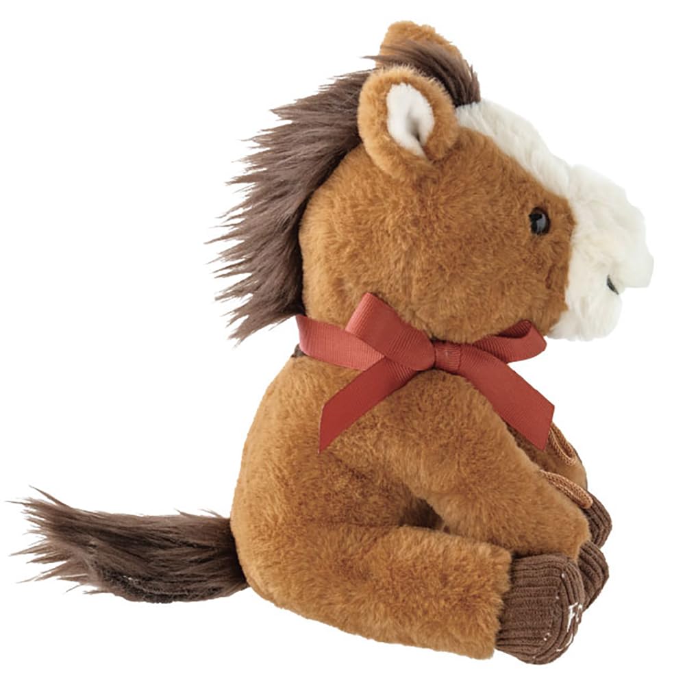 HEADS Plush Toys W160 X D230 X H220mm Brown, 2-Piece Set, Puffy the Pony, Zodiac, HEADS DAP-PBQS