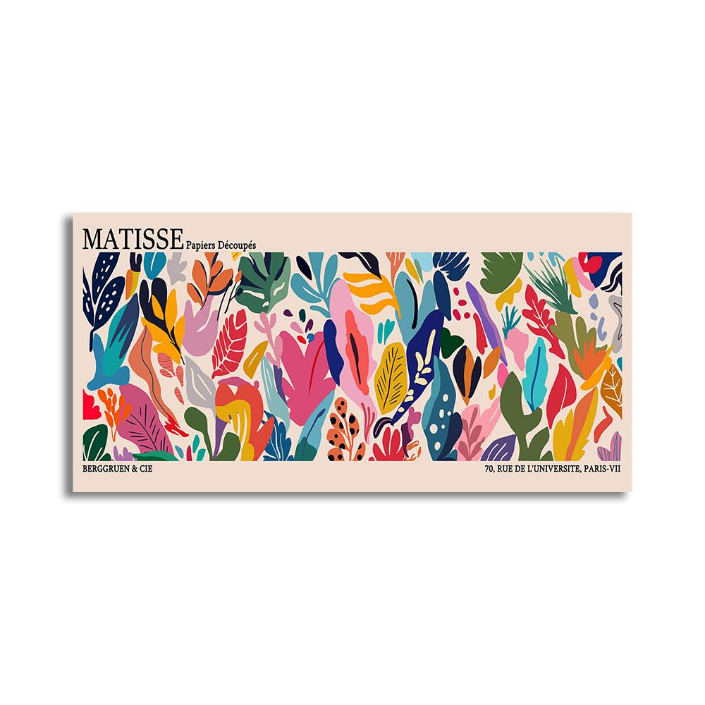Matisse Bauhaus Geometrische Blätter Ausstellungsplakat Abstraktes Leinwandgemälde Drucke Minimalistische Wandkunst für Heimdekoration 1 Stück