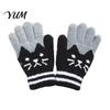 Kids Comfortable Warm Gloves for Cycling 1 Pair Winter Gloves, Cozy Thick Lined Mittens with Flexible Knitted Writing Playing Cute Cat Pattern,
