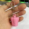 Lipstick Keychain Cap Silicone Crown Hat Lipstick Keyring Bags Backpacks Portable Versatile Accessory