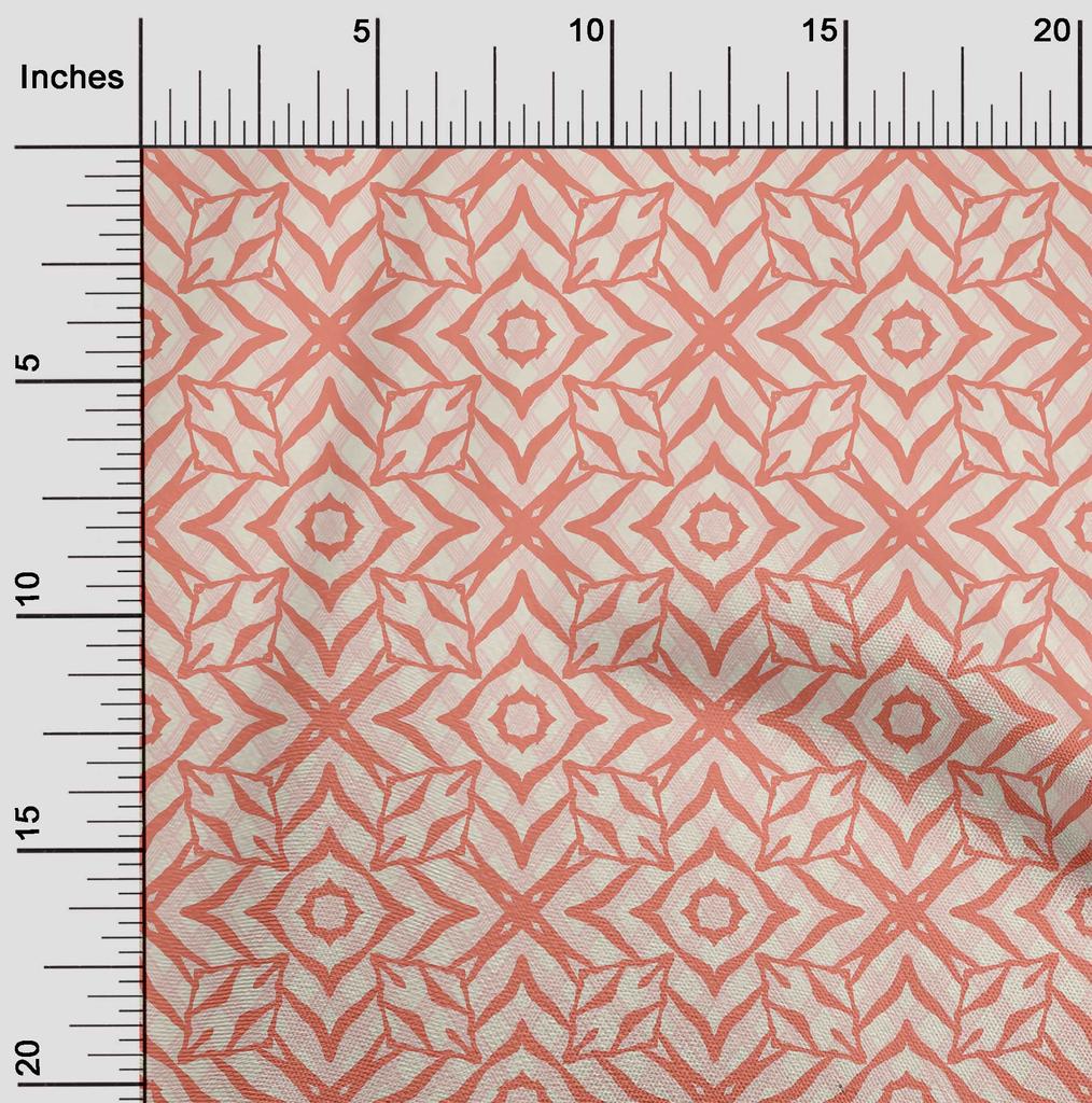 oneOone Cotton Flex Dark Peach Fabric Geometric  Diy Clothing Quilting Fabric Print Fabric By Yard 40 Inch