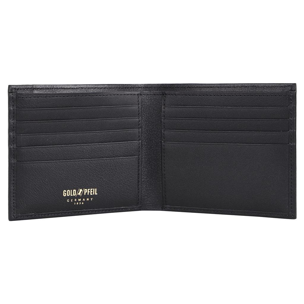 GOLD PFEIL OXFORD Men's Bifold Wallet In Genuine Leather, Black and Burgundy, GP10518 (Burgundy)