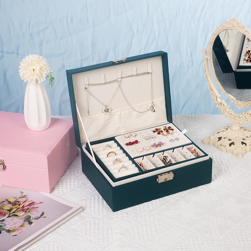 Boîte de Rangement de Bijoux de Luxe Multi-Couches pour Bagues et Colliers