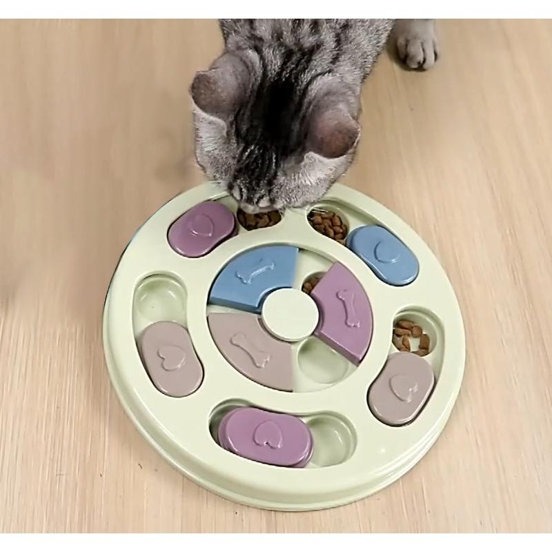Smart Tool Food Compartments Pet Slow Feeder Wheel Puzzle Dog Feeding Tray Slow Feeder Pet Bowl for Cats Dogs Playing Toys