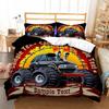 Racing themed bedding 3D printed cartoon monster truck pattern, soft down anti allergy down duvet cover, adult bedding set, teen