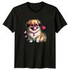 Cute Fluffy Dog Heart Glasses Love Animals Unisex Unisexs Graphic Tee Shirt