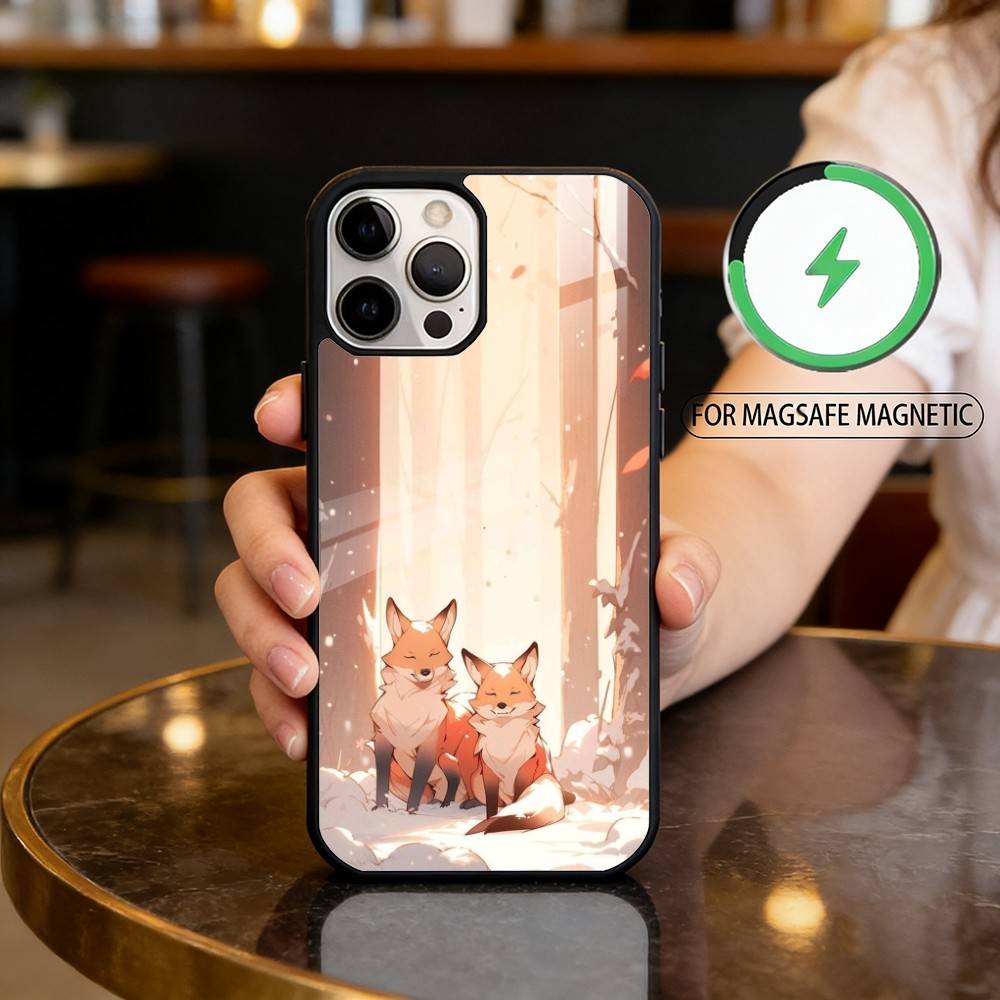 

A-Animal C-Cute F-Fox Phone Case For iPhone17,16,15,14,13,12,11 Plus,Pro Max Magnetic For Magsafe Wireless Charging iphone16e