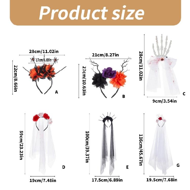 Stylish Headbands Beautiful Halloween Headdress Ornament Stylish Rose Headpiece for Party Dress Up