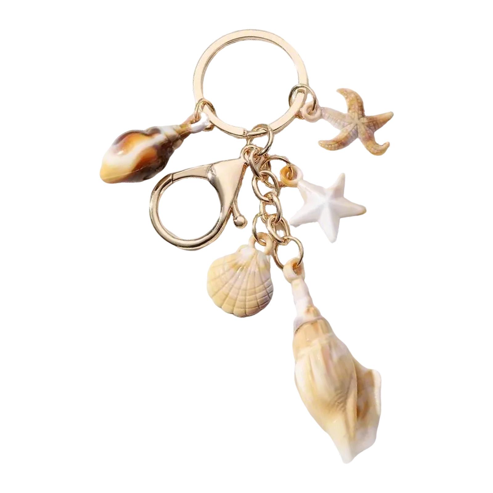 

Брелок из натуральной ракушки ручной работы, ракушка, морская звезда, кулон-звезда, кольцо для ключей, украшение для сумки для любителей океана и путешественников T4