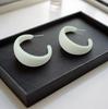 Elegant Retro Hong Kong C-shaped Earrings: Stylish, Simple Studs for a Slimmer Face Look