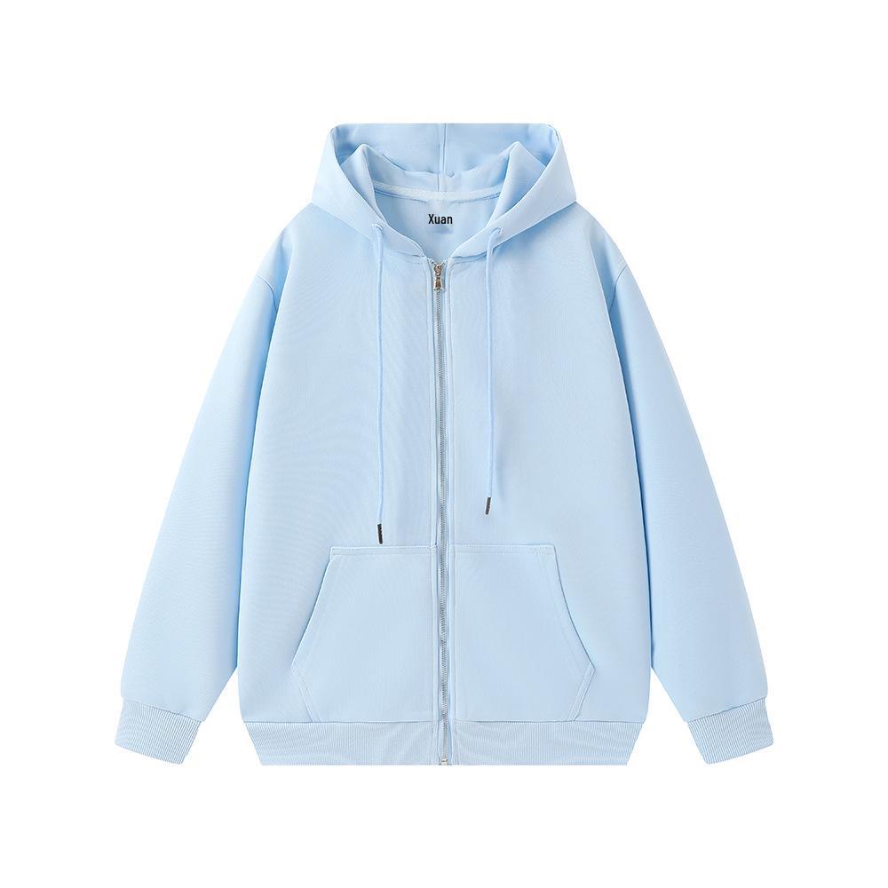 Leichter Cardigan-Hoodie mit doppeltem Reißverschluss für Herren - Vielseitig einfarbig, Trendiger Amerikanischer Stil für Frühling/Herbst, Unisex.