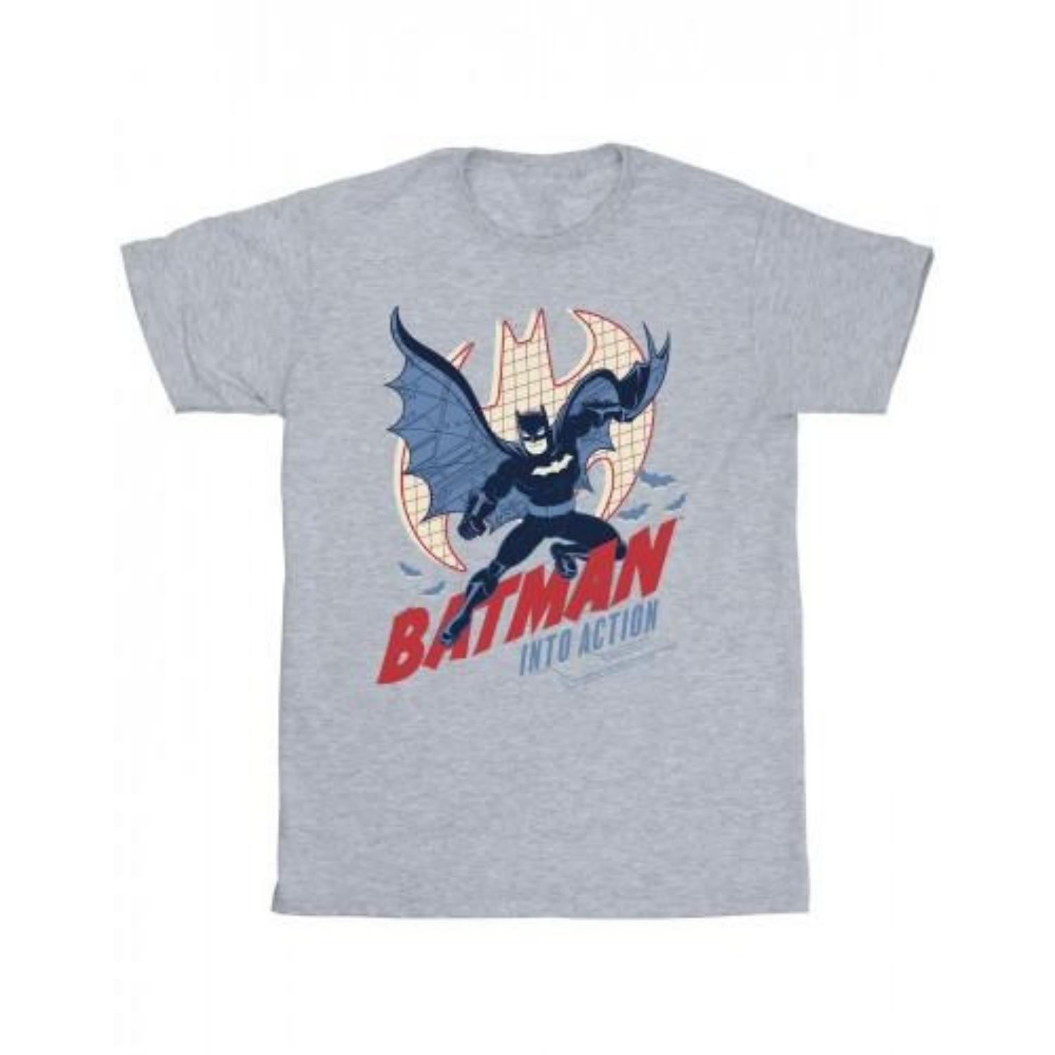 DC Comics Mens Batman Into Action T-Shirt S