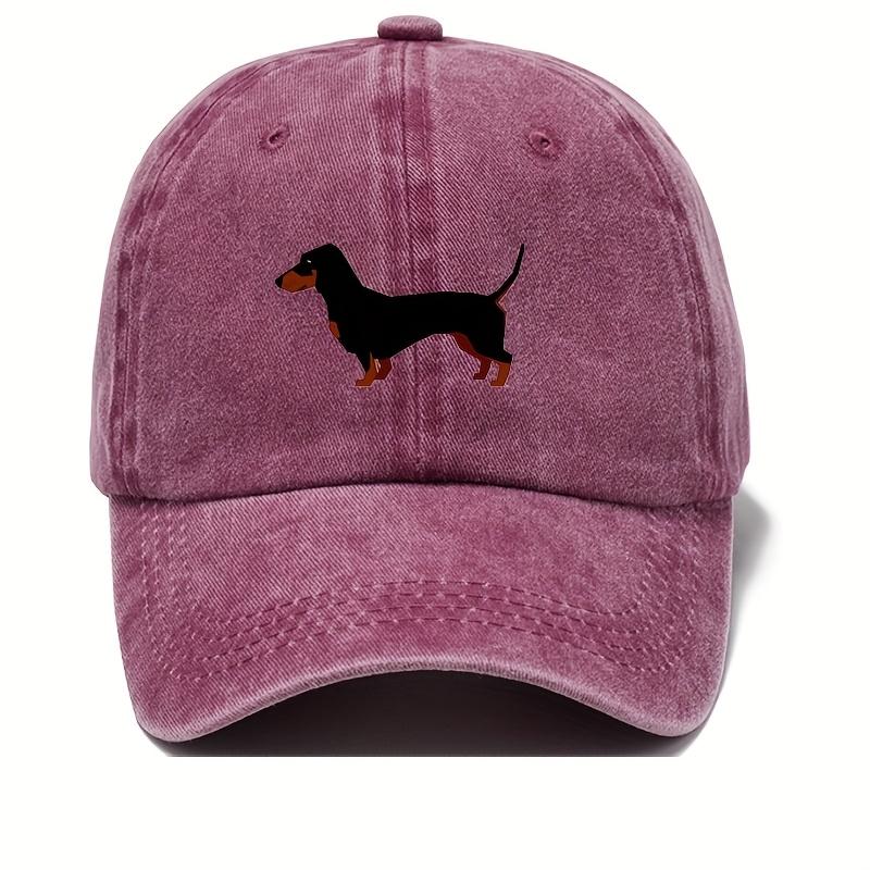 Retro Dachshund Baseball Cap for Both Men and Women, Adjustable and Cute Cartoon Design Suitable for Sports and Casual Wear