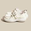 fashion Fashion New Women's Exquisite Leather Small Leather Shoes Women's Thick Bottom Round Toe Casual All-match Small White Shoes