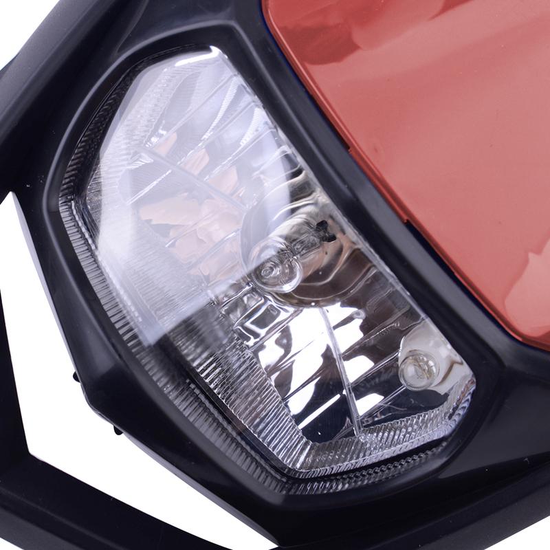 Red Motorcycle Dirt Bike Front Headlight Headlamp With Fairing H4 12V