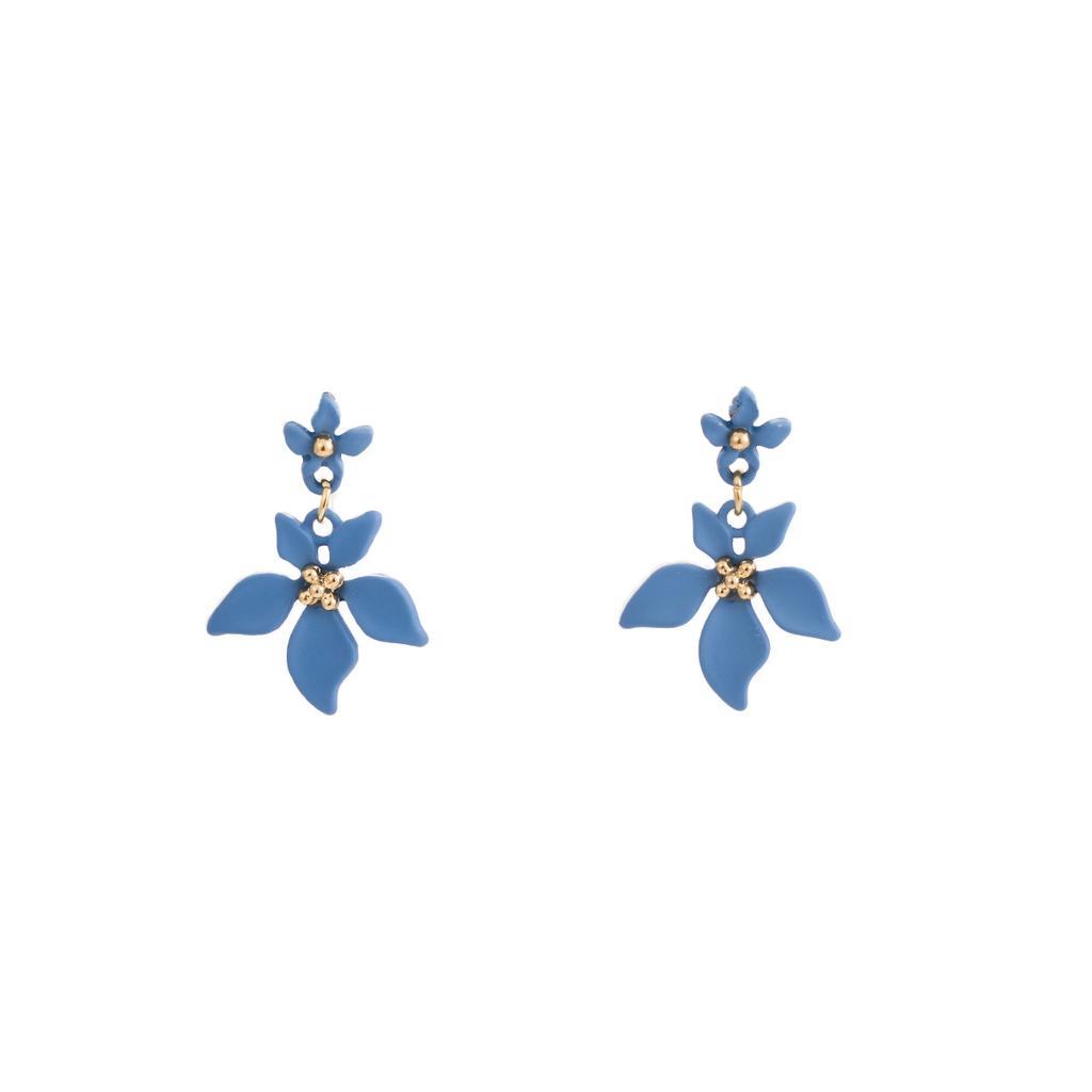 Silver Needle Spring New Small Fresh Flower Earrings High-end Forest Five-Petal Flower Stud Earrings Cute Holiday Earrings