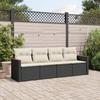 Vidaxl 4-Cz. Garden Lounge Set, Cushions, Black PE Rattan