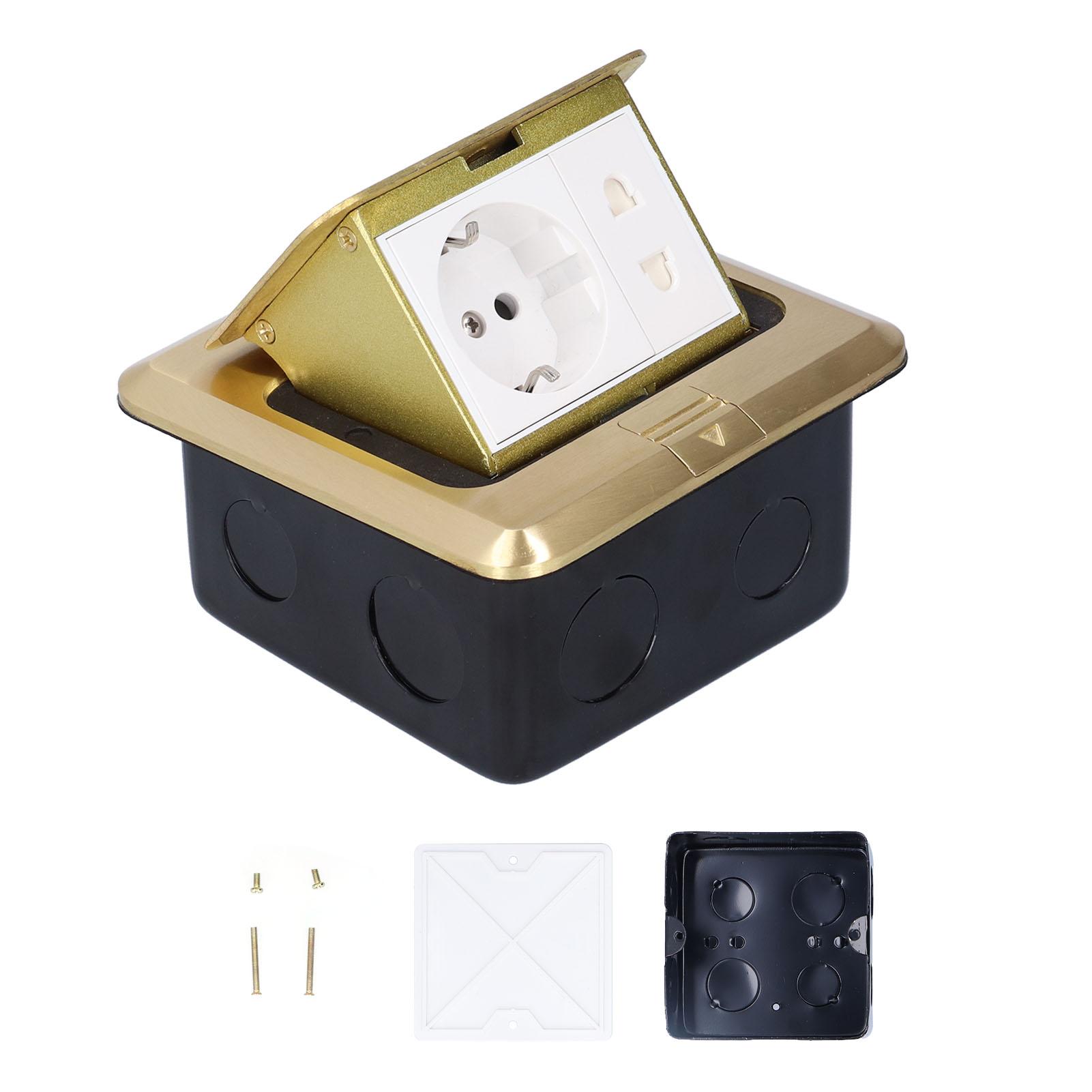 

Popup Floor Socket Waterproof Brass Electrical Outlet 16A with 2Port Socket