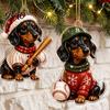 Acrylic Hanging Ornaments for Tree 2026 Dachshund Advent Calendar, 24 Days Baseball Dog Figures Lover Holiday Gifts Christmas Countdown Collectible