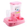Automatic Pet Feeder Detachable Food Dispenser Water Bottle Cats Dogs Feeding Tool Pink