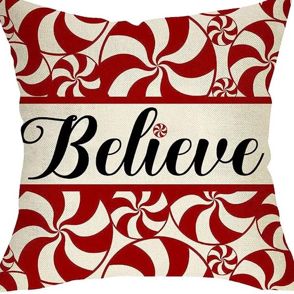 New Christmas Gingerbread Man Candy Decorative Pillow Cover Home Living Room Holiday Party Pillow Cover