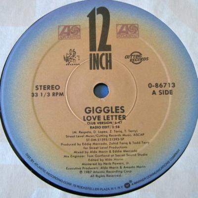 Disc de 12 inch GIGGLES - Scrisoare de dragoste 086713 ATLANTIC 1987 SUA Dance & Electronică Folosit