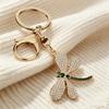 Bag Pendant Rhinestones Dragonfly Charm Zinc Alloy Keychain Pendant Electroplated Finish Easy Hang Lobster Clasp Key