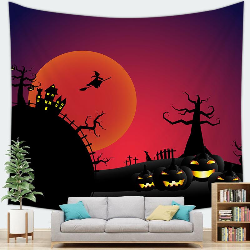 Halloween theme Ghost background digitalprinted polyester tapestries living rooms bedrooms macrame wall hanging room
