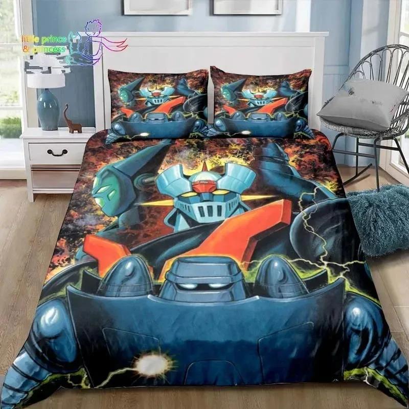 Robot Grendizer Bedding Set Single Twin Full Queen King Size Bed Set Adult Boys Bedroom Anime Bedding Gift