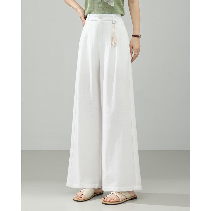 TERRE BLEUE Women's High-Waist Wide-Leg Casual Pants