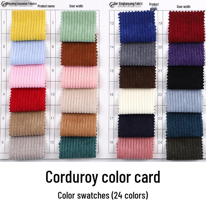 Solid Color Corduroy Velvet Ribbed Fabric for Clothing and Sofa Covers