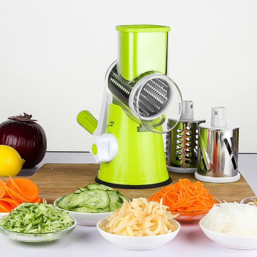 Stainless Steel Vegetable Cutter 3 Sharp Drums Kitchen Chopper  Vegetable Processing
