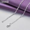 925 Sterling Silver 4mm One To Three Flat Side Chain Necklace