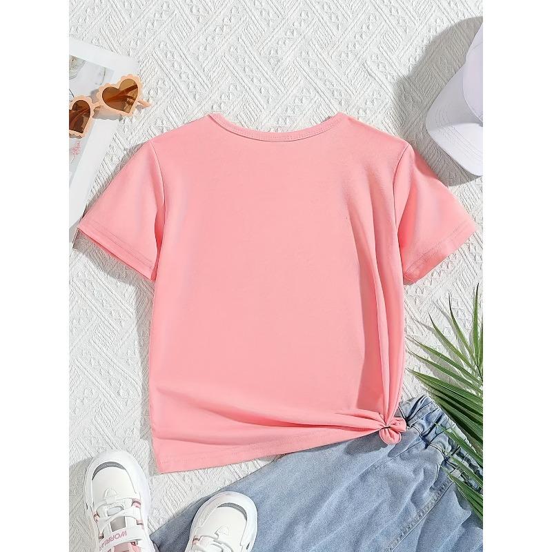 Europese maten zijn meer gewenst. T-shirt met Spaanse letterprint, zachte stretchstof, ronde hals, korte mouwen, zomertop met Spaanse tekst.