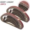20pcs Sanding Belts 15x452mm 60 240 Grit for M10 Sander Adapter Polishing Machine Used for Wood Metal and Fabric