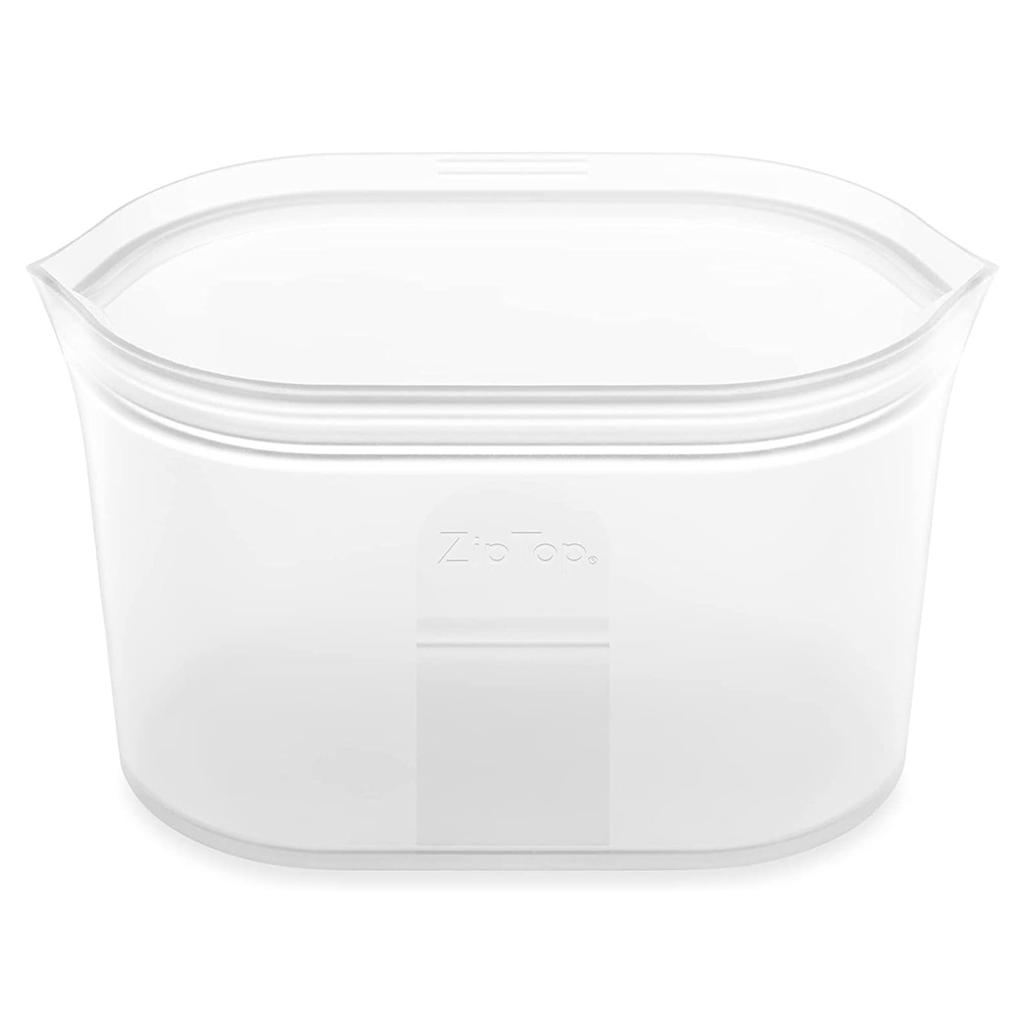 Zip Top Silicone Bag Storage Container Japanese Dish L 946ml Microwave Cooking Dishwasher Safe Frosted White ZipTop [Genuine Product]