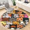 1pc Kitty Cats Office Round Area Rug, Indoor Mat Suitable ForOffice, Under Office Chairs Bedroom Living Room Home Decor, Room Deco n77