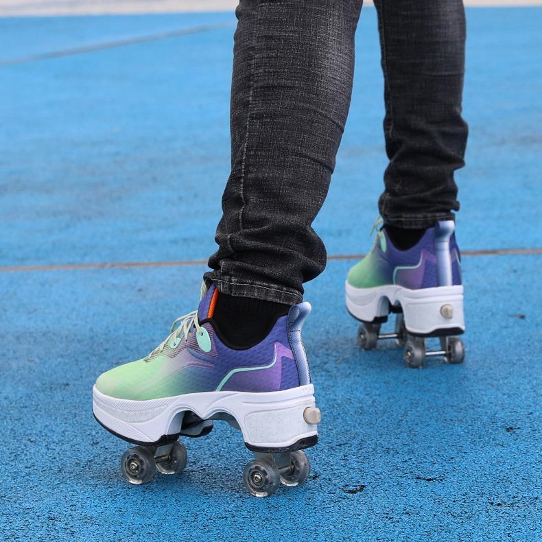 Deformed Shoes Runaway Shoes Dual-purpose Four-wheel Skates, Skates, Skates, Skateboards