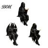 Skeleton Reader Figurine Gothic Dark Fantasy Figure, Reading Book Statue, Academy Bookshelf Ornament Home Decor for Library Office Study Room