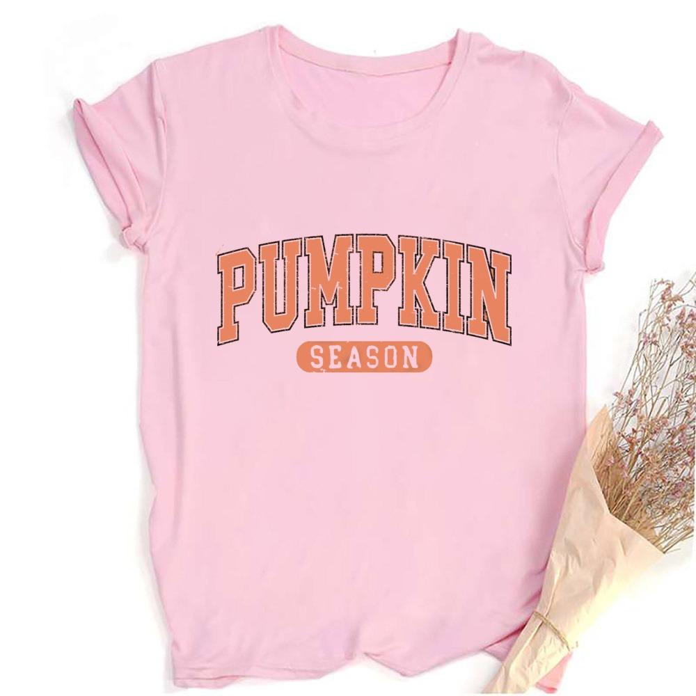 Pumpkin Season Unisex Short Sleeves Summer Autumn Female Tshirt Thanksgiving Halloween Party Female Round Neck Top Tee