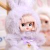 Bunny Hoodie Vinyl Doll Keychain Plush Rabbit Plushie with Bell Cute Backpack Charm And Car Accessory