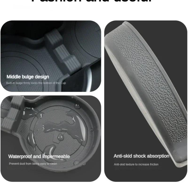 Cup Pad For Tesla Model 3 Y YL Juniper Standard Highland 2026 Center Console TPE Anti-Slip Cup Coaster Holder Mat Accessories