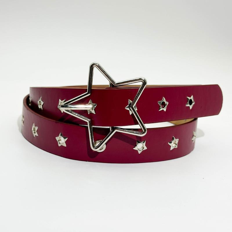 Vintage Belts For Women Punk Waistband Y2K Female Rivet Belt Pu Leather Pin Buckle Waistband Jeans Belt Pentagram Eye Rivet Belt
