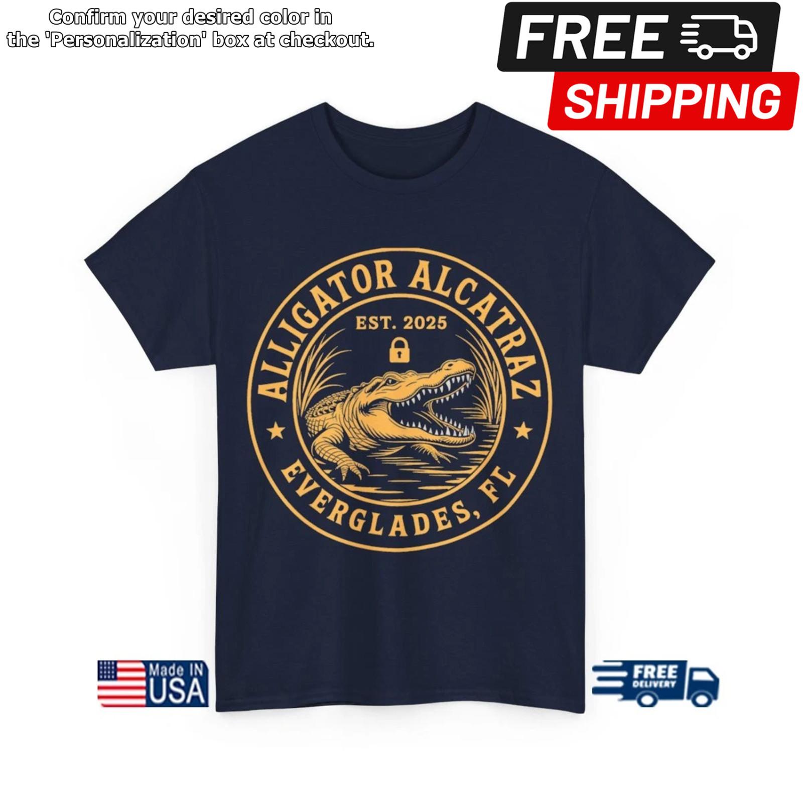 Alligator Alcatraz | Florida Everglades Parody Design T-Shirt XXXXL
