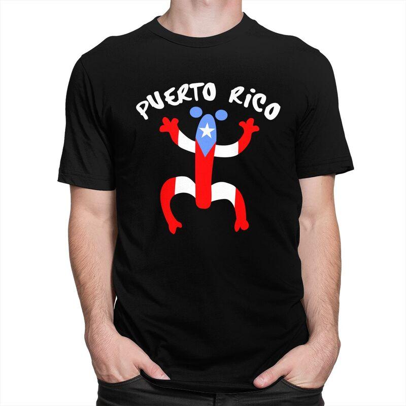 Custom Puerto Rico Taino Coqui Boricua Flag T Shirts Men Pure Cotton Tees Tshirt Fashion Tshirt Clothing