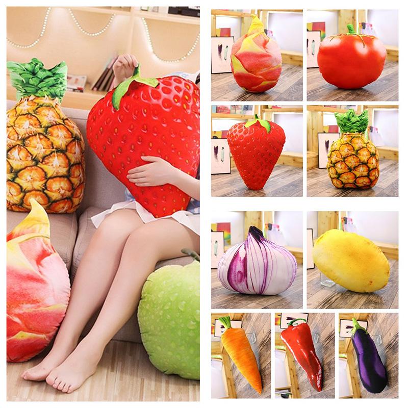 Simulation Plush Fruit Toy Vegetable Pillow Sofa Cushion Home Decor Gift Girls