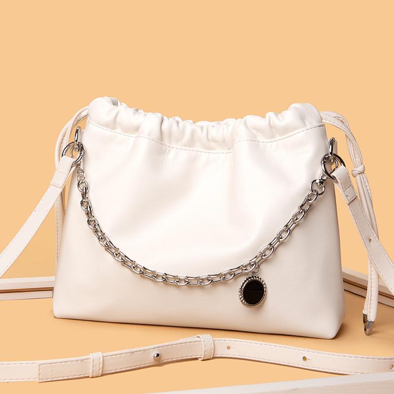 Leather Pleated Cloud Bag Premium Underarm Bag Commuter Fashion Shoulder Crossbody Bag