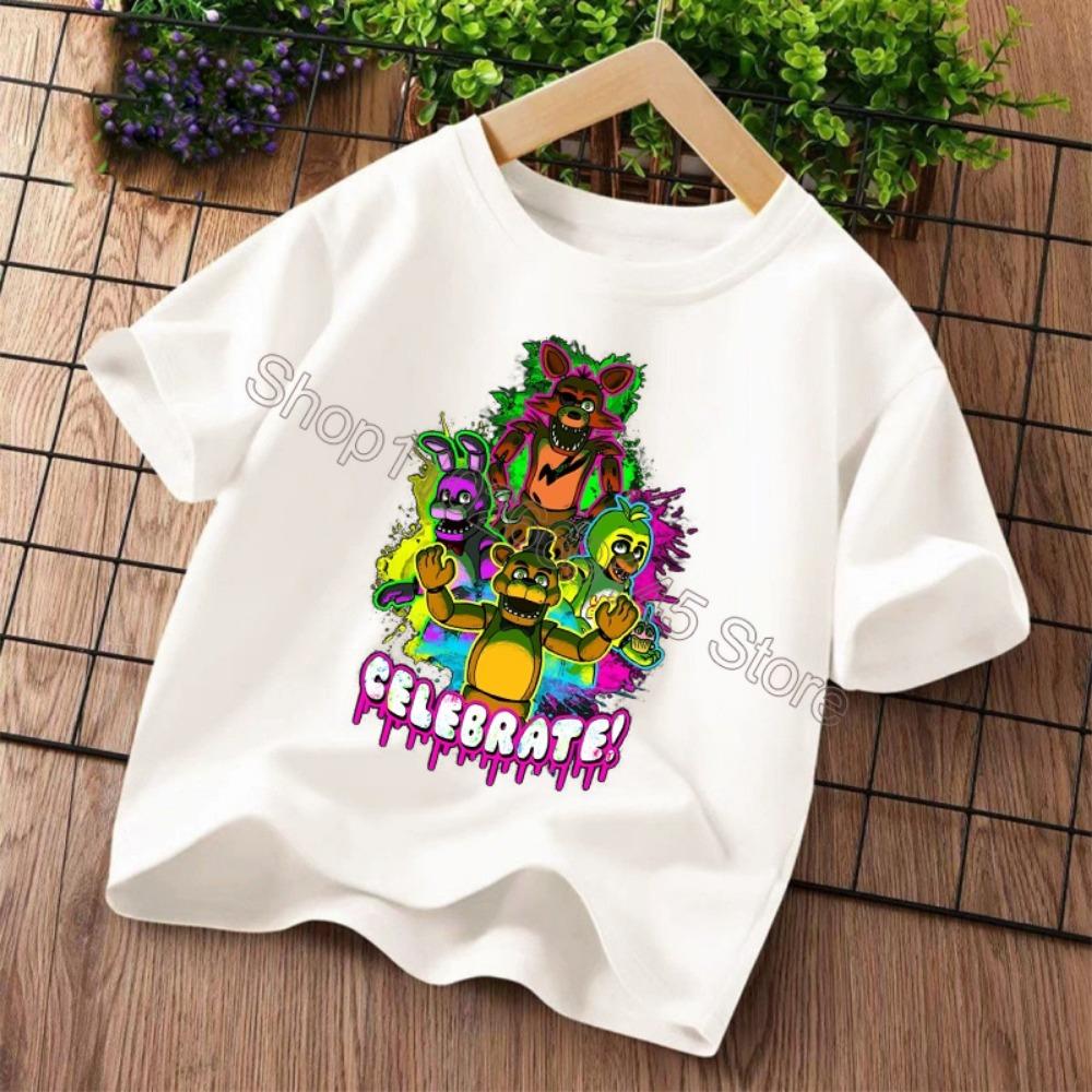 Nowe Koszulki Dziecięce Five Nights At Freddys T-shirt z Graficznym Rysunkiem FNAF Dziecięce Codzienne Sportowe Koszulki z Krótkim Rękawem Ubrania dla Dzieci