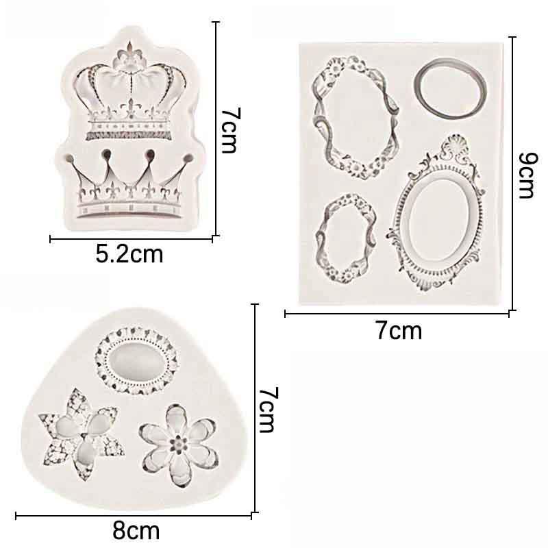 Po Rám Zrcadlo Šperky Koruna Silikonová Forma Pryskyřičné Nástroje Sugarcraft Košíček Pečící Forma Fondant Nástroje na Zdobení Dortů