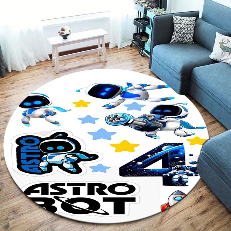 ASTRO BOT Round Area Rug,Carpet Rug for Living Room Bedroom Sofa Playroom Decor,Non-slip Floor Mat